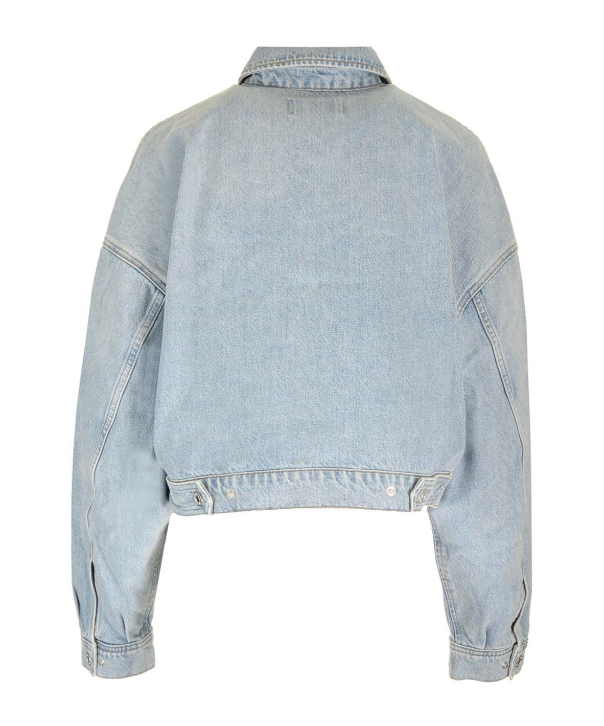 Agolde Luka Cropped Organic Denim Jacket In Gray