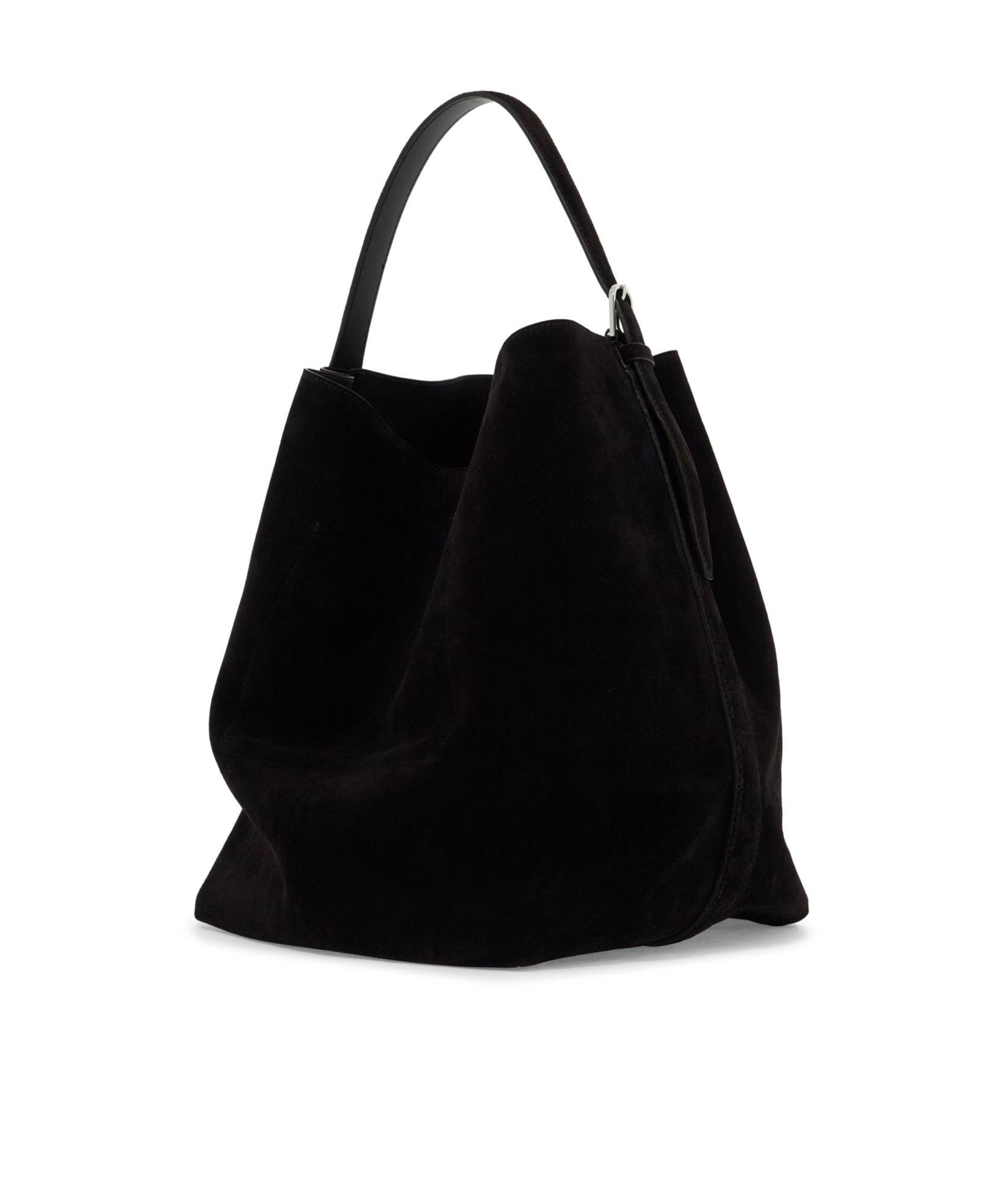 Totême Suede Tote Bag In Black