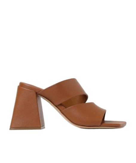 Vic Matie Square Toe High Heel Sandals In Brown