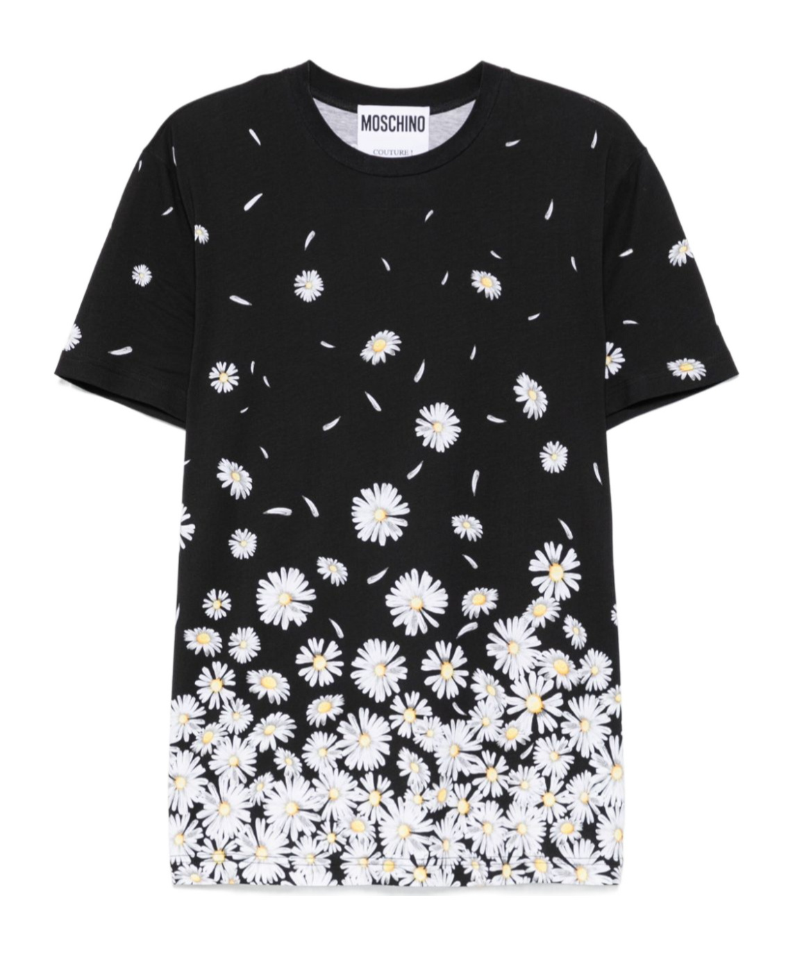 Moschino Floral-print T-shirt In Black