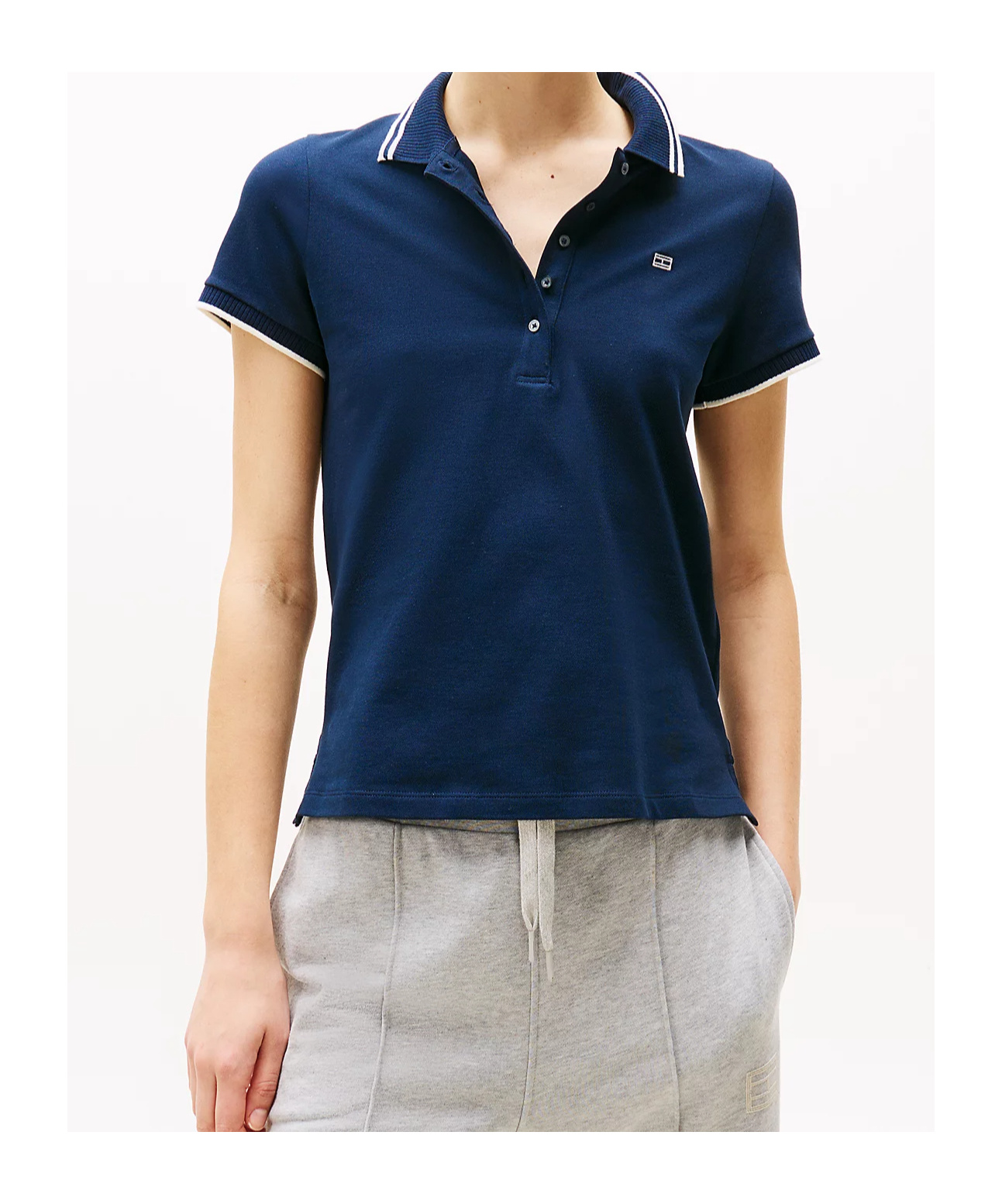 Tommy Hilfiger Feminine Sporty Slim Polo Clothing In Blue