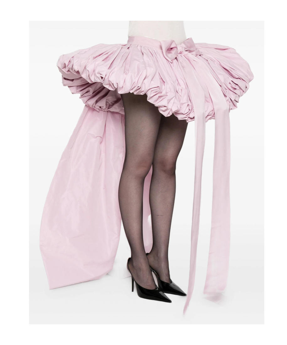 Dsquared2 High-low Layered Skirt Bow Detail In Pink