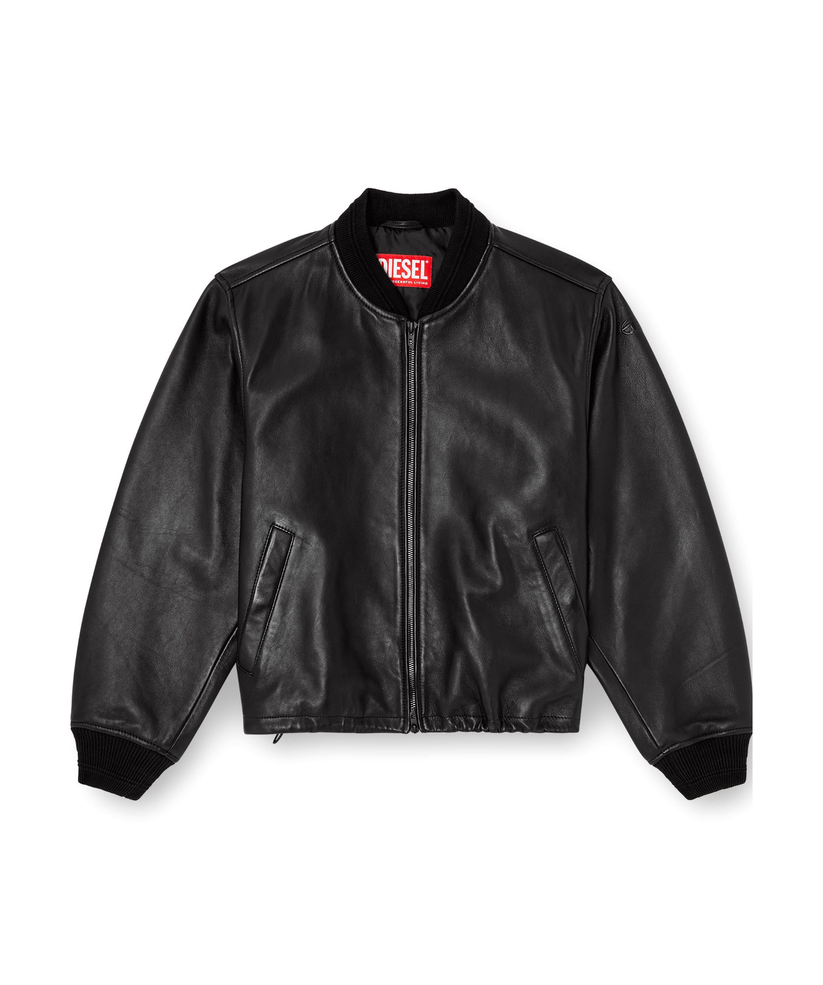 Shop Diesel L-ilyan Leather Jacket In Black