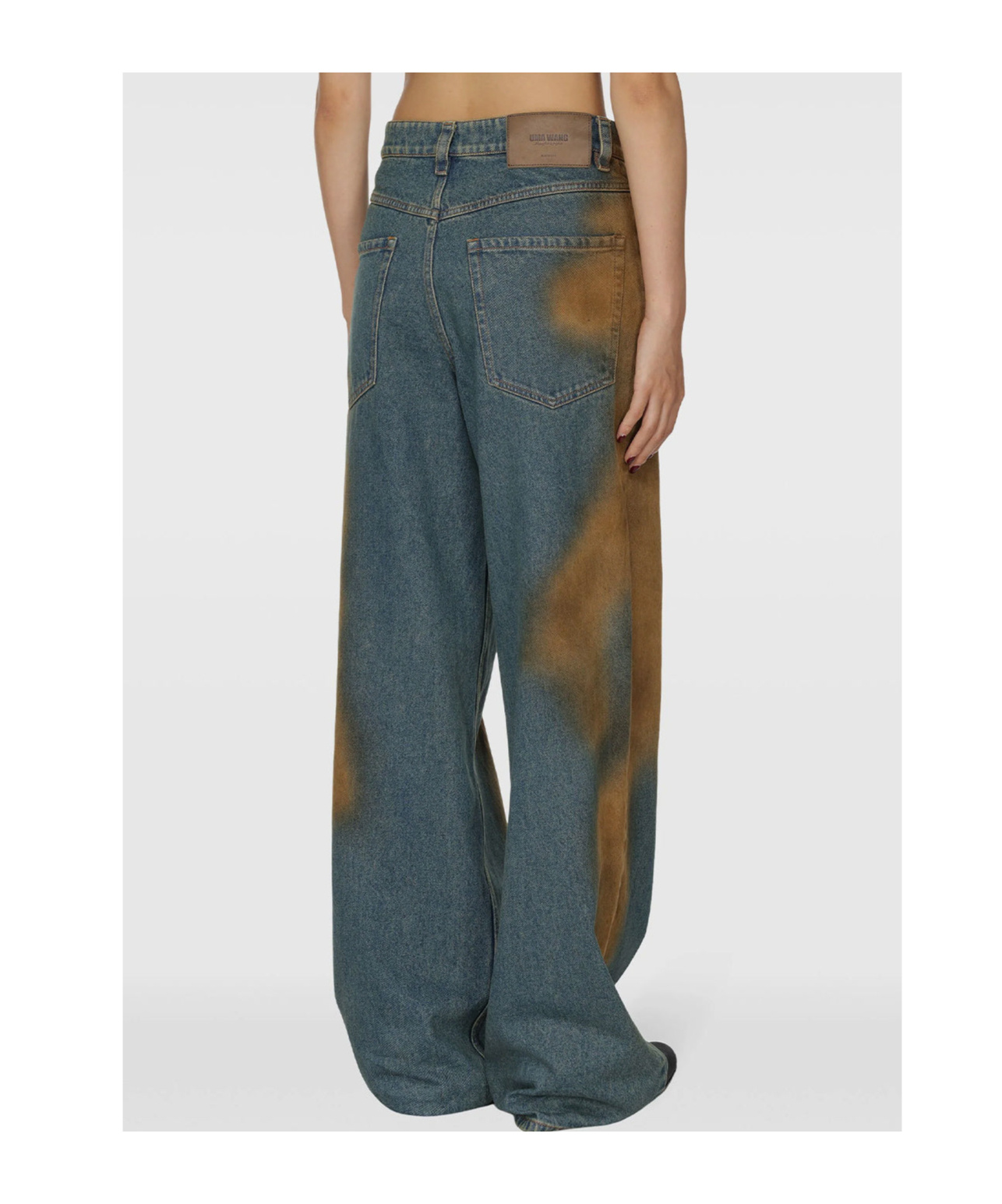 Uma Wang Belt-loop Jeans In Green