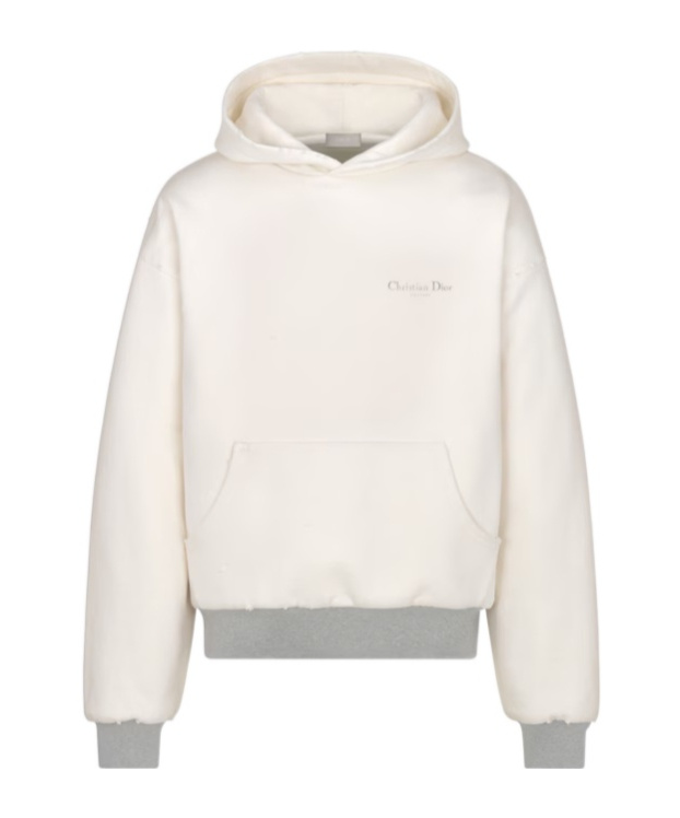 Dior Christian  Couture Hooded Lined Sweatshirt In White