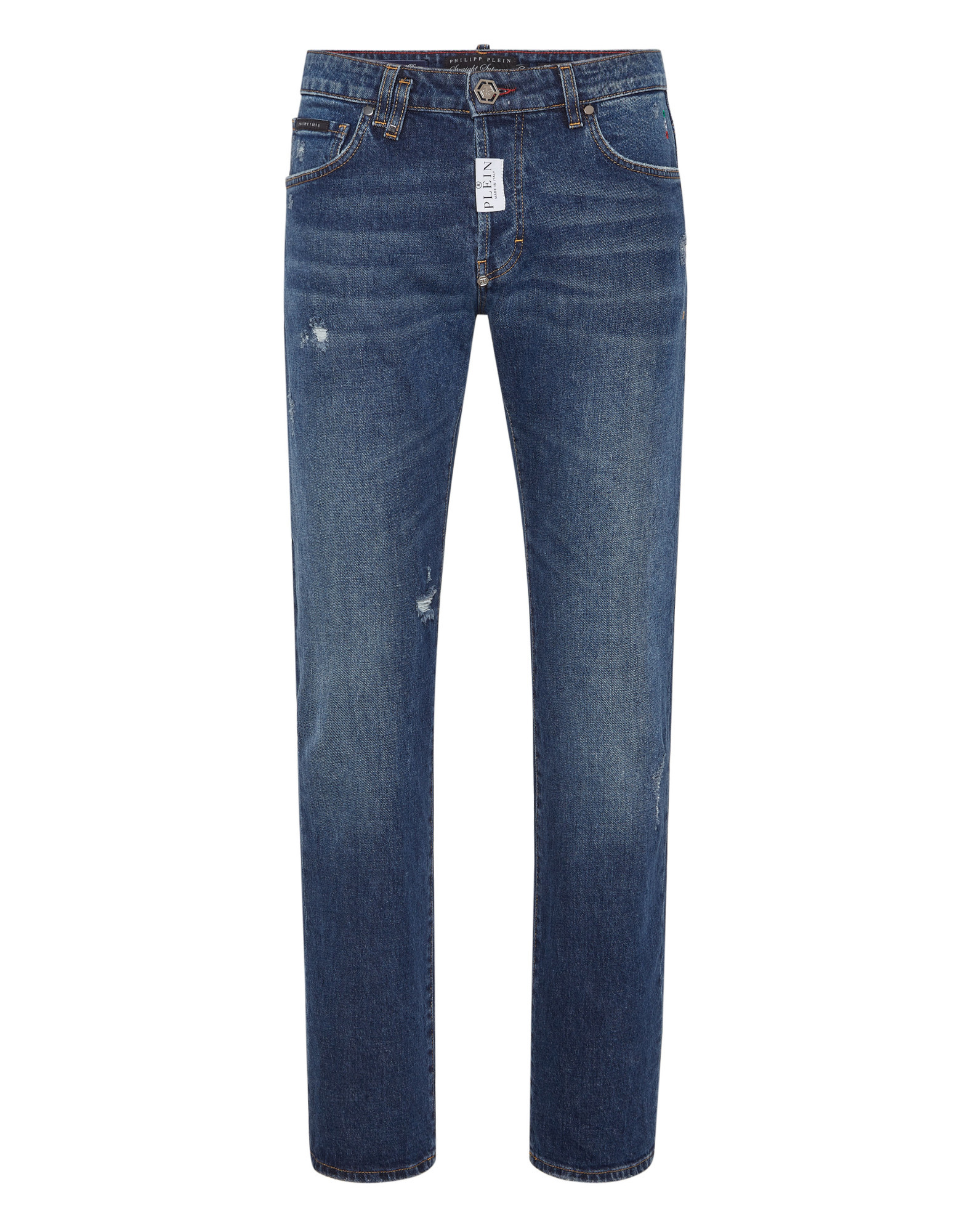 Philipp Plein Straight Supreme Jeans In Blue
