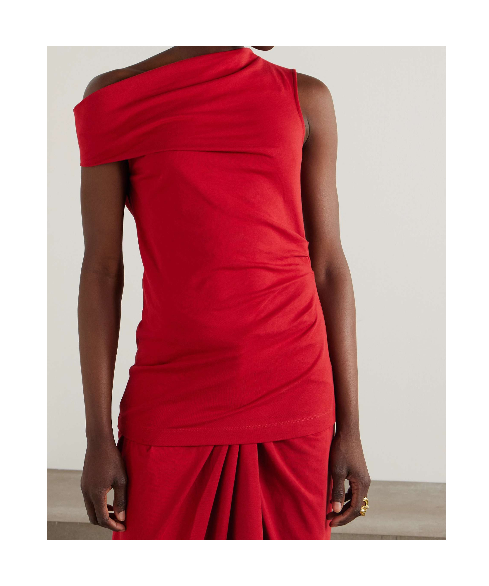 Shop Dries Van Noten Off-shoulder Top In Red
