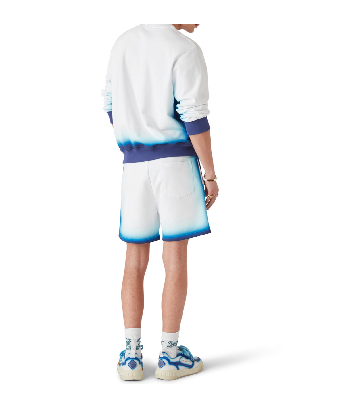Casablanca White Swim Shorts With Elastic Waist And Logo Print On The Front In Tech Fabric Man In White