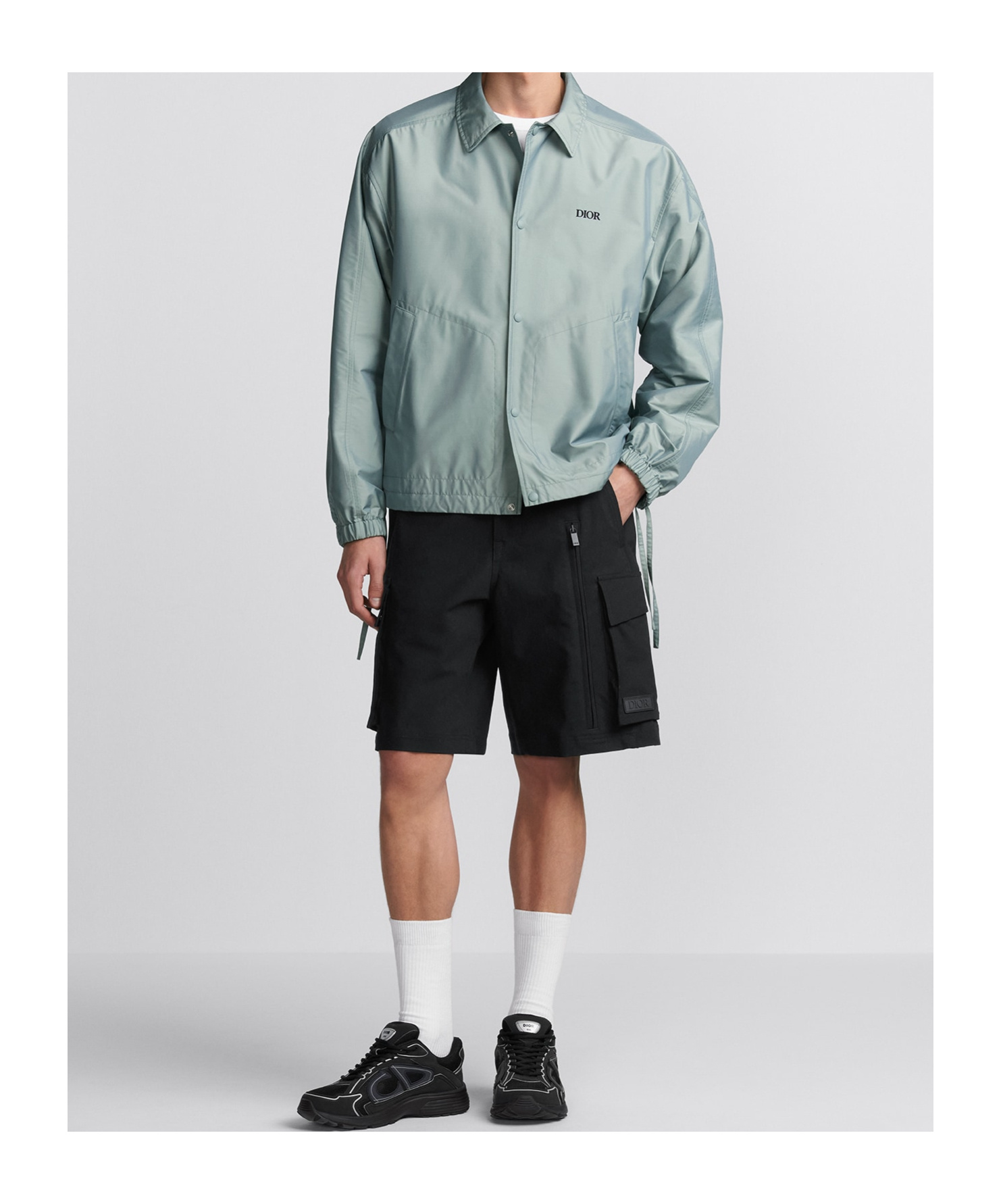 Dior Logo Casual Jacket In Gray