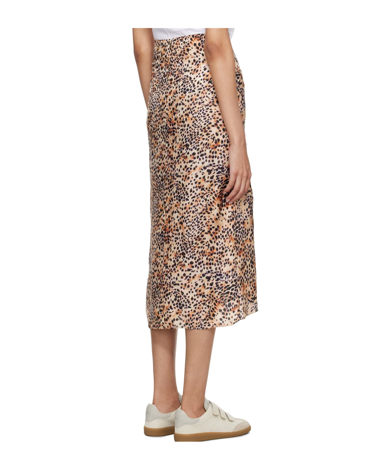 ISABEL MARANT ANIMAL-PRINT HIGH-LOW MIDI SKIRT