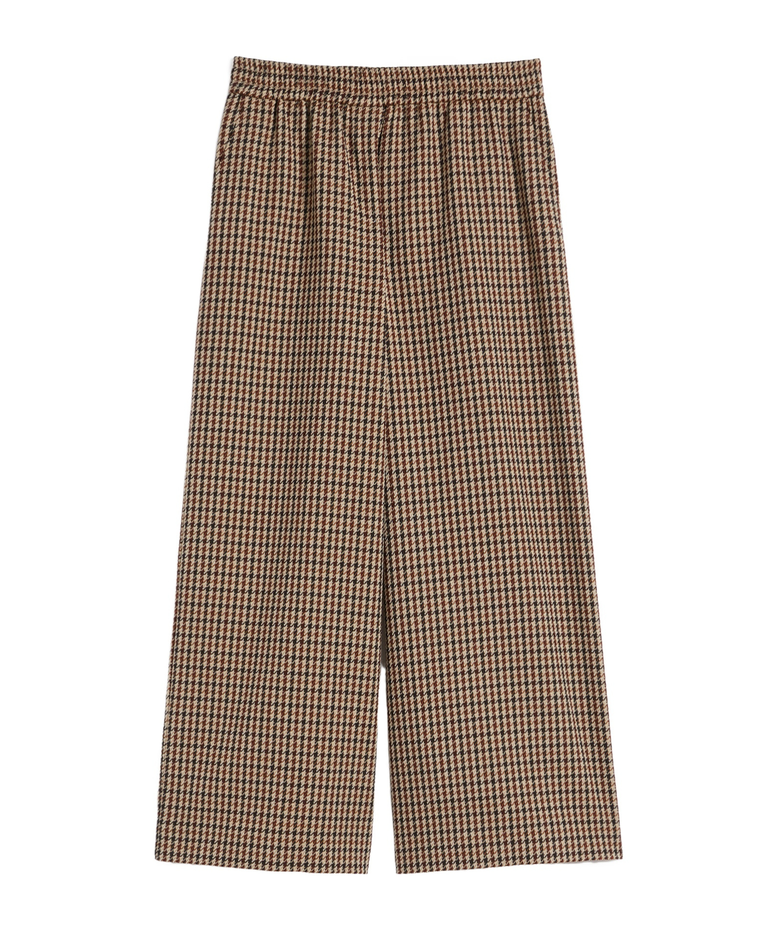 Weekend Max Mara Basketweave Wool And Cotton Trousers In Brown