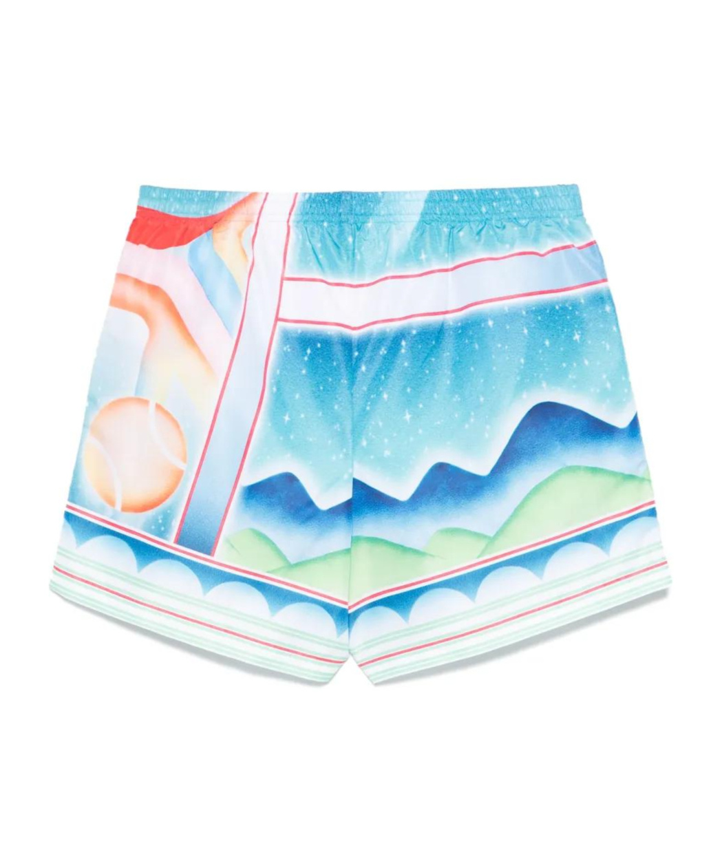 Casablanca Silk Galaxy Court Print Shorts In Multi