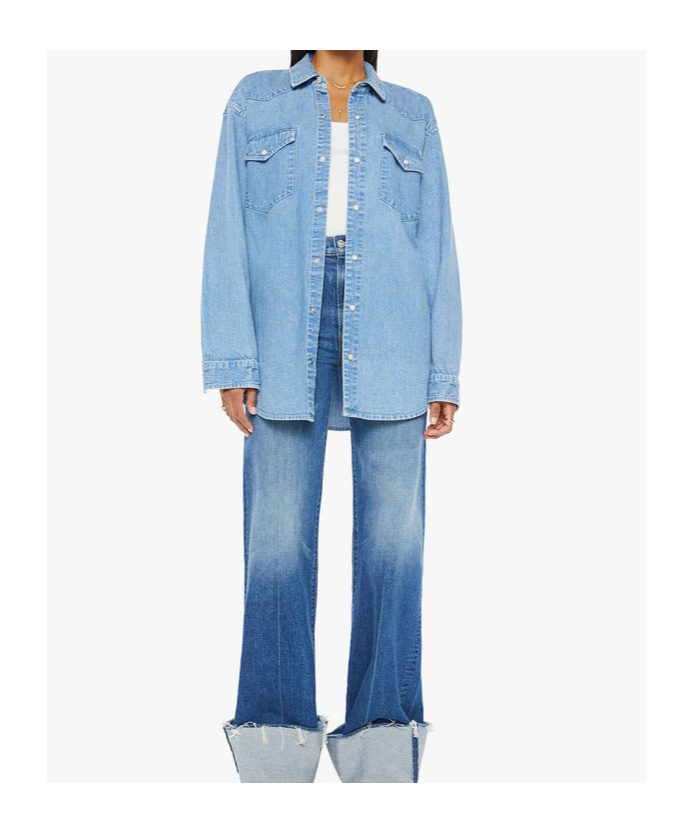 Shop Mother The Exes And Oh's Oversized Shirt In Blue