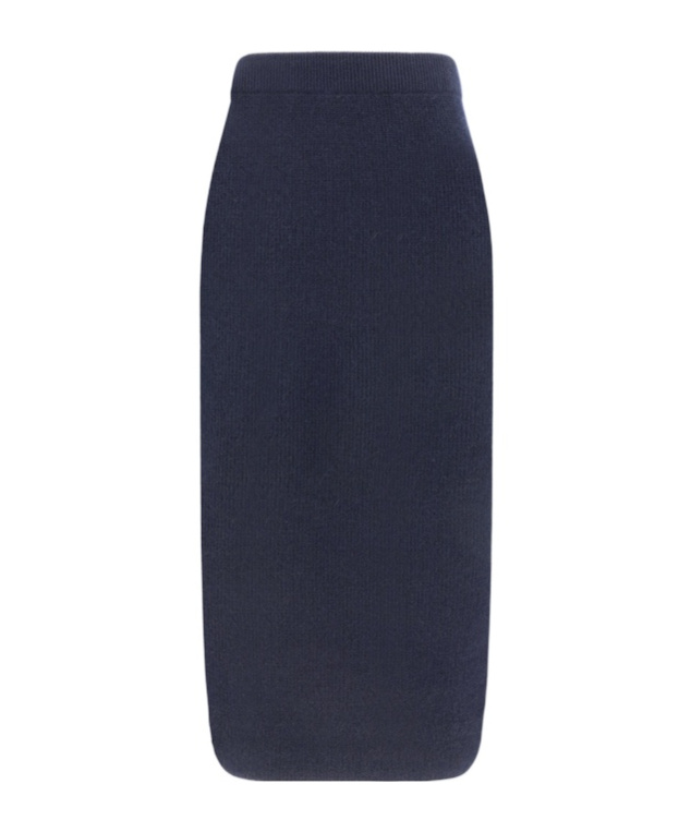 Shop Fabiana Filippi Ribbed Knit Midi Skirt In Black