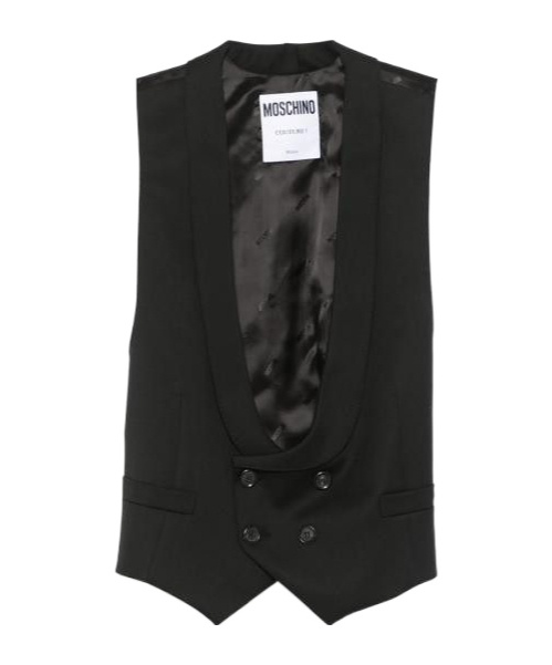 Moschino Scoop-neck Waistcoat In Black