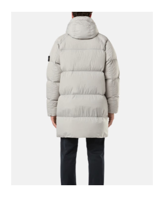 Stone Island Hooded Down Jacket In Gray