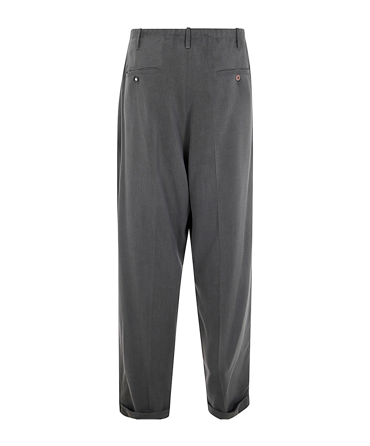 Magliano Pleated Elastic Waist Trousers With Back Pocket In Black