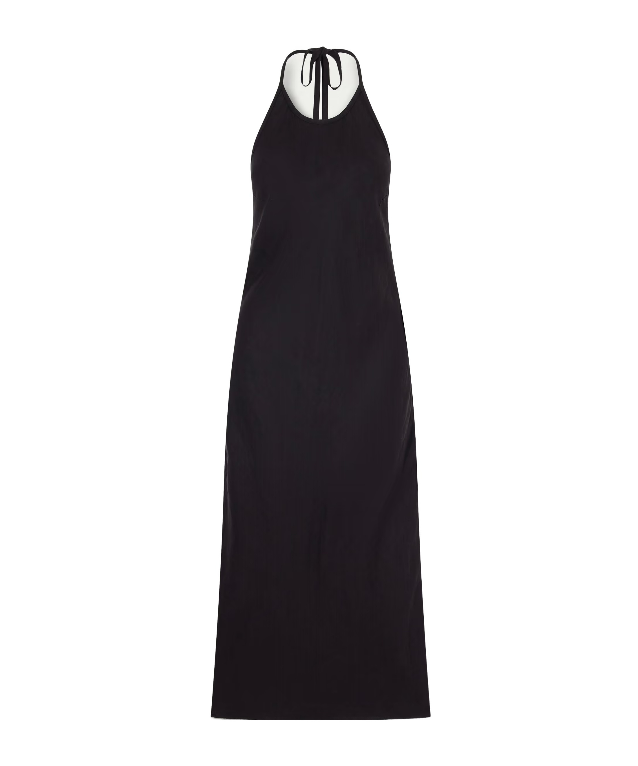 James Perse Halter Linen Dress In Black