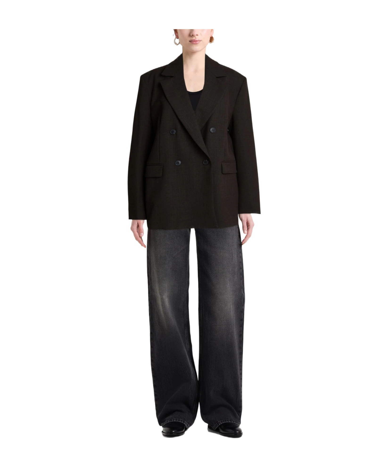 Maxco. Double-breasted Blazer In Black