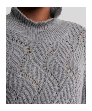 Etro Perforated Cashmere Turtleneck Sweater In Gray