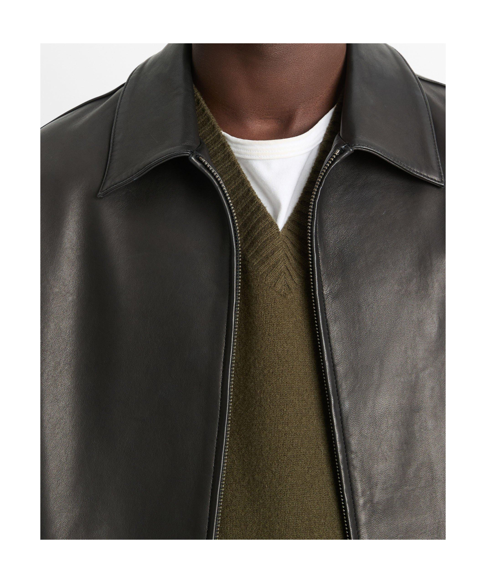 Vince Collared Long Sleeves Smooth Finish Jackets In Black