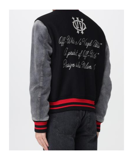 Off-white Long-sleeved Casual Jacket In Black