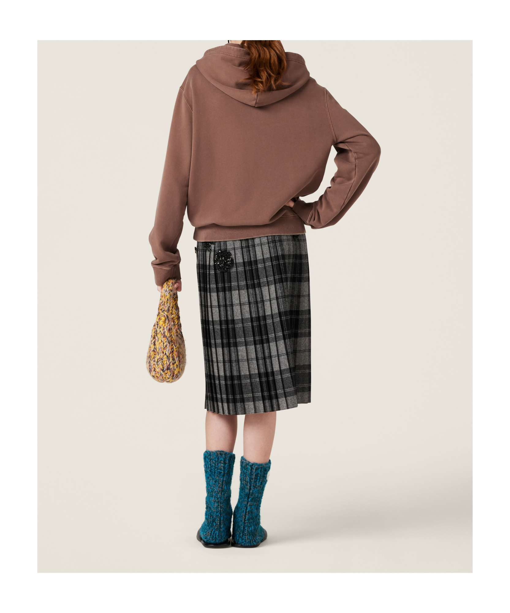 Miu Miu Long-sleeved Sweater In Brown