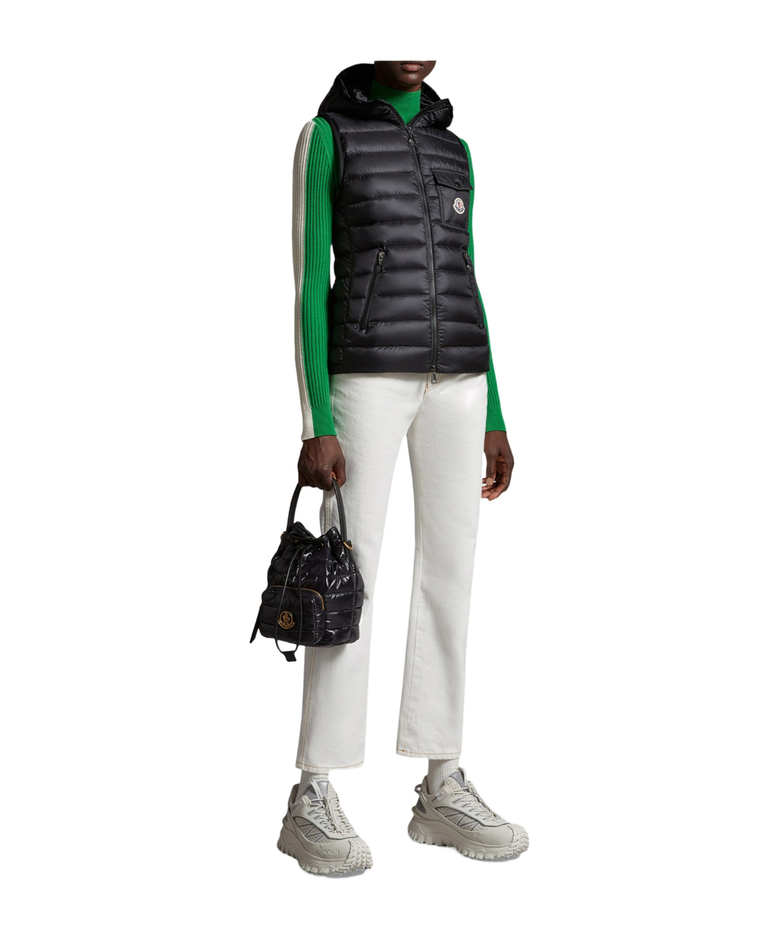 Moncler Glygos Hooded Down Vest In Black
