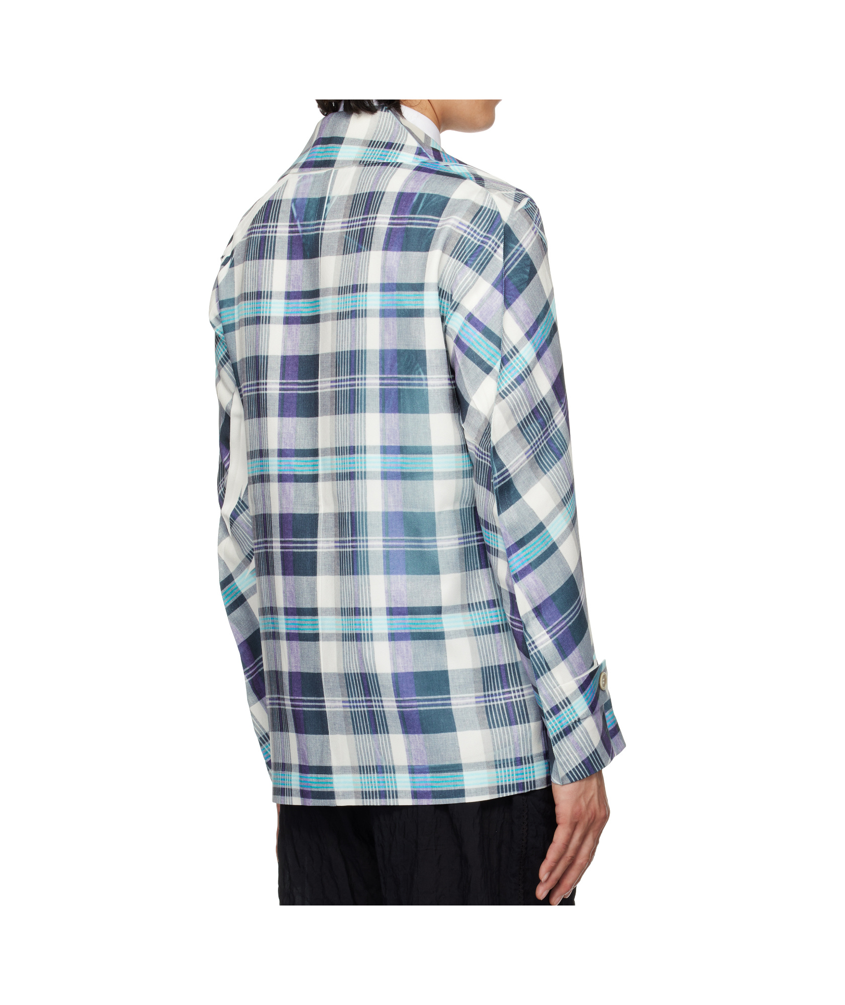 Comme Des Garçons Twill Garment Printed Blazer In Blue