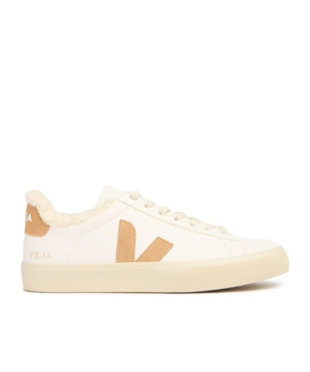 Veja Campo Winter Leather Sneakers In Extra-white/desert