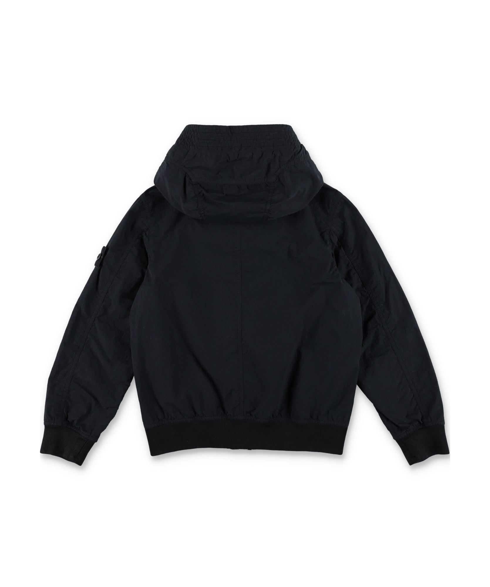 Stone Island Hooded Jacket In Black