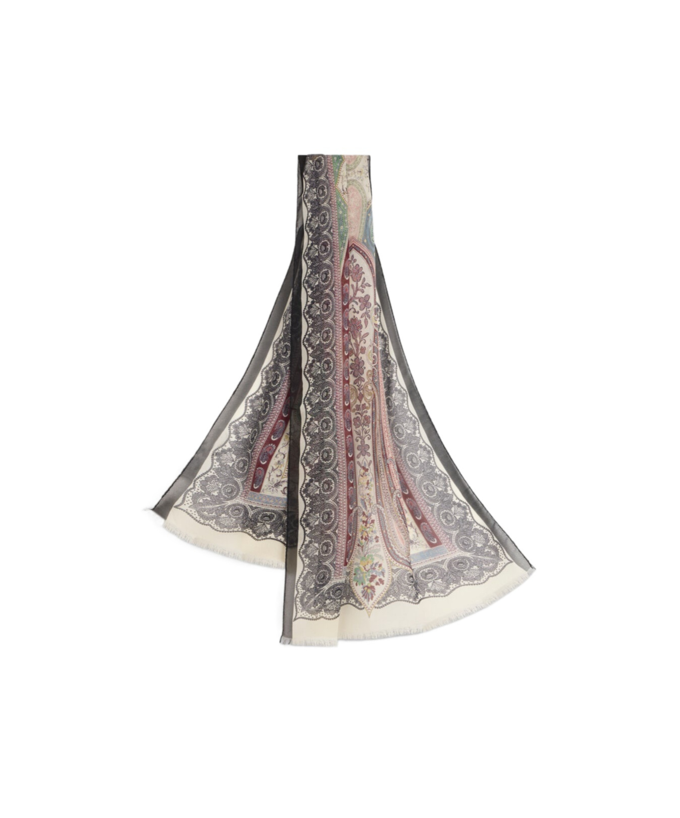 Etro Silk Scarf With Placed Print In Multi