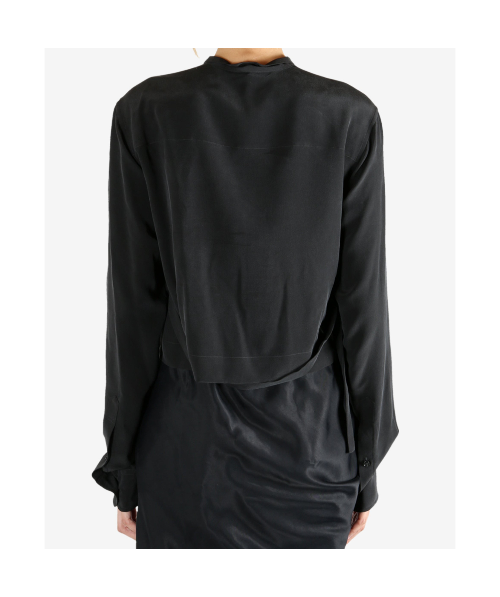 Ann Demeulemeester Karita Cargo Cropped Shirt In Black