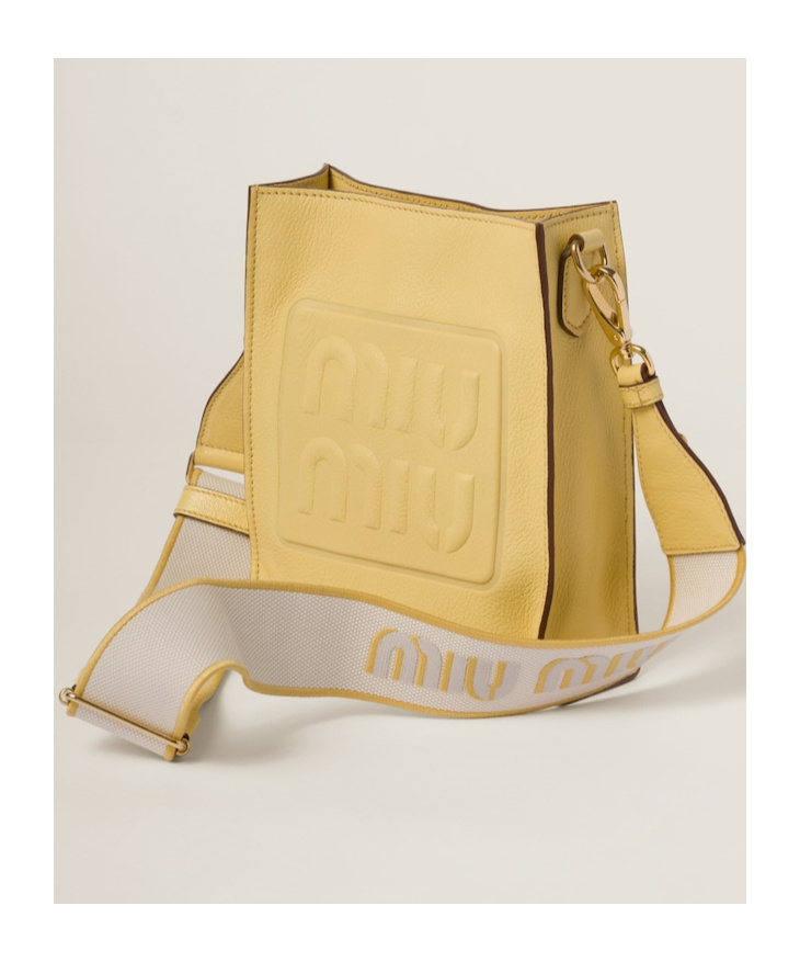 MIU MIU MADRAS LOGO SHOULDER BAG 