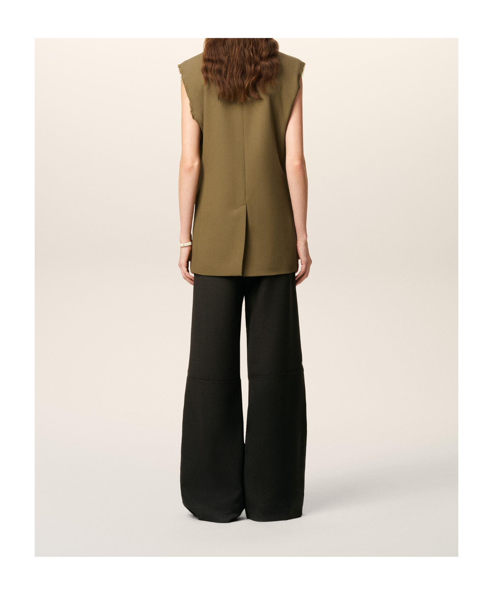 Ami Alexandre Mattiussi Green Wool Sleeveless Jacket In Green
