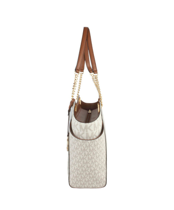 Michael Kors Large Jet Set Shoulder Bag In White