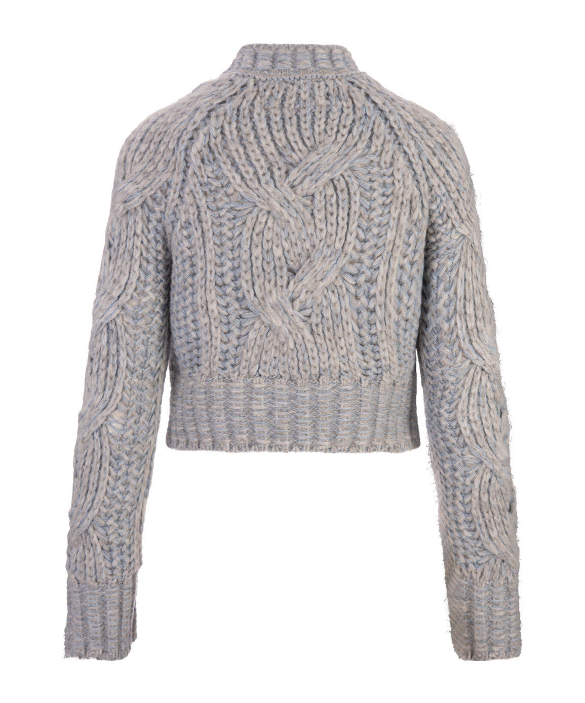 Ermanno Scervino Blue-grey Crew Neck Sweater In Gray