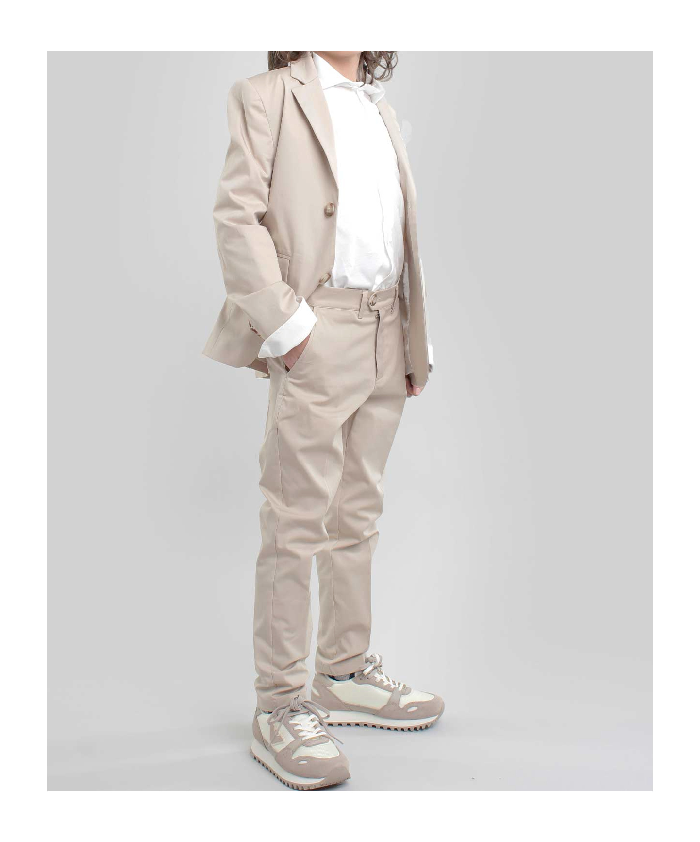Fay Long Sleeve Suit In White