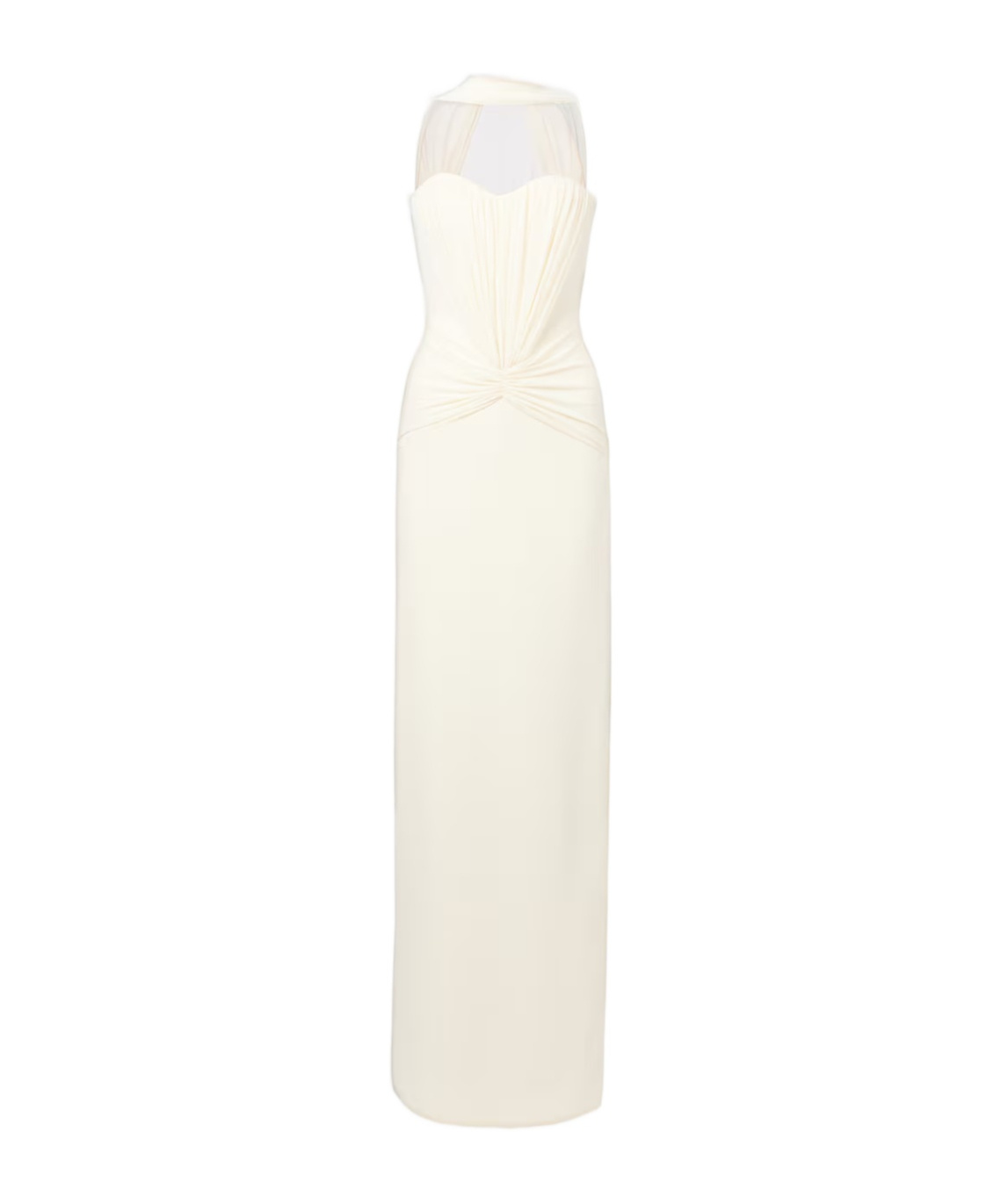 David Koma Scarf-detail Ruched Cady Cocktail Dress In White