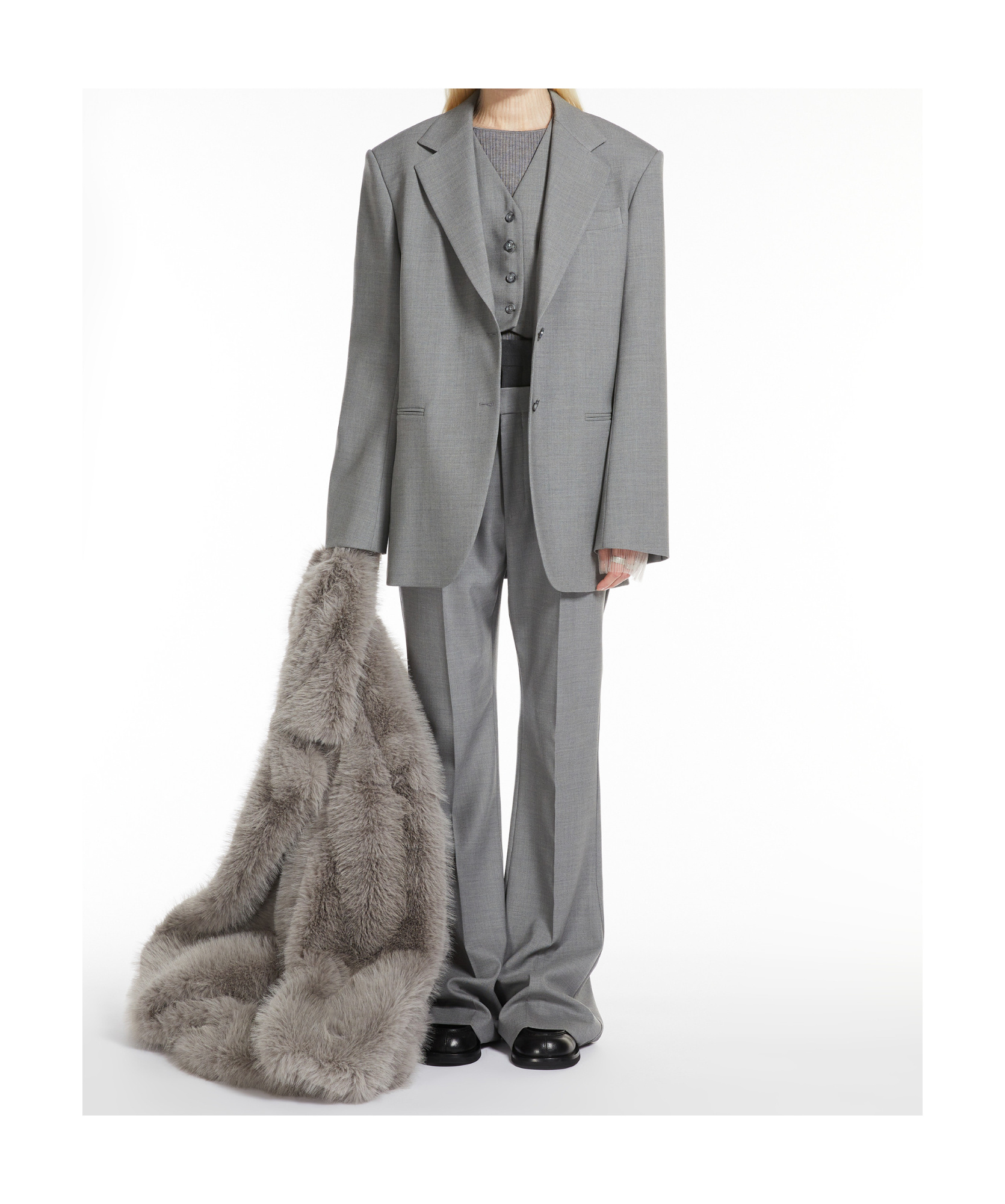 Sportmax Belt-loop Casual Pants In Gray