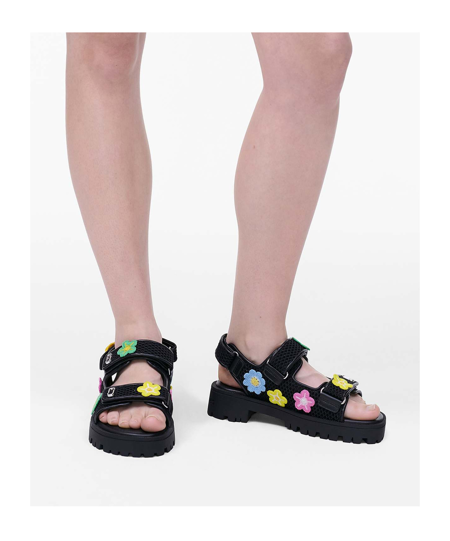 MARC JACOBS THE QUILTED DENIM SLIDES