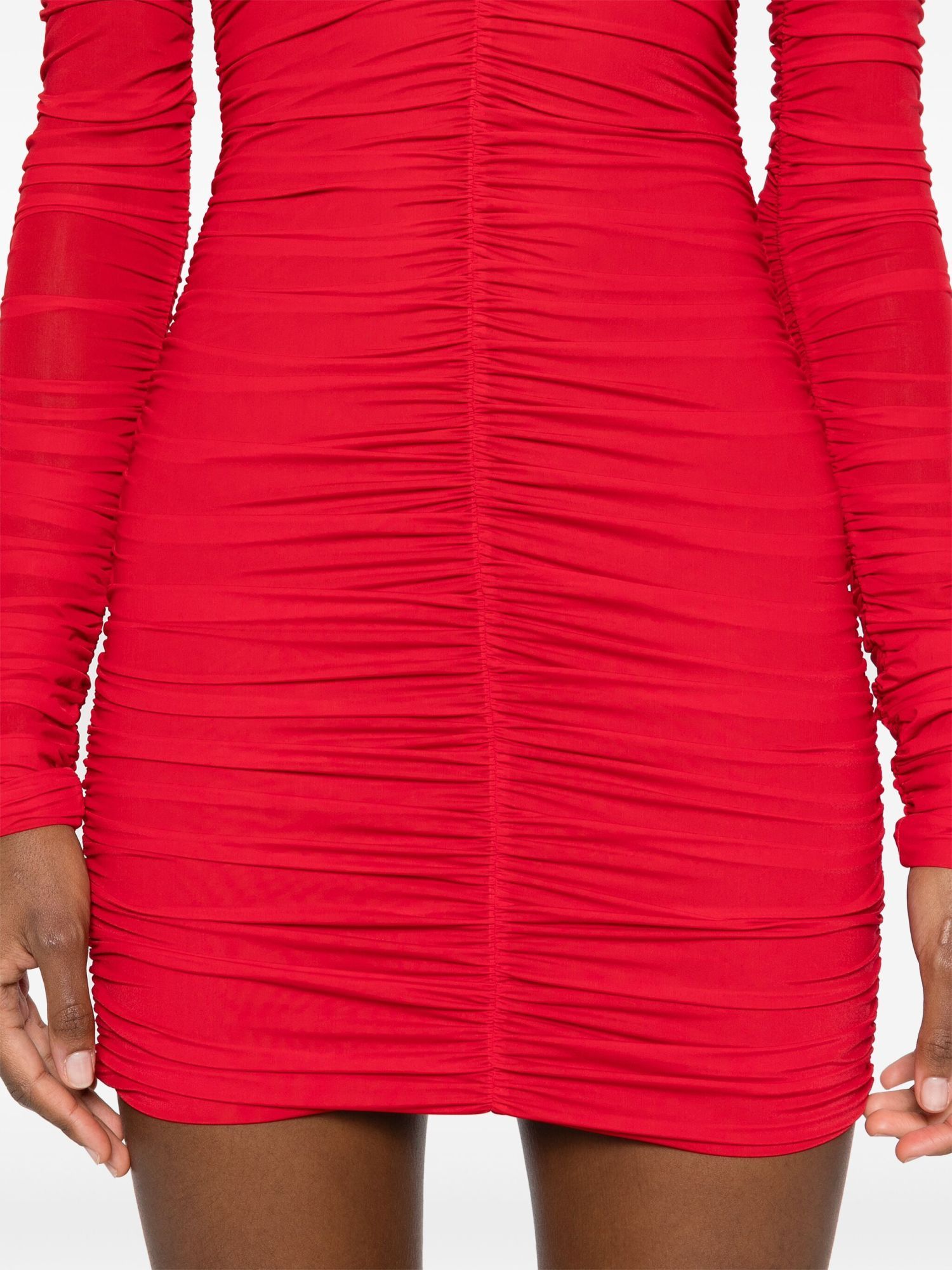 Blumarine Ruched Mini Dress In Red