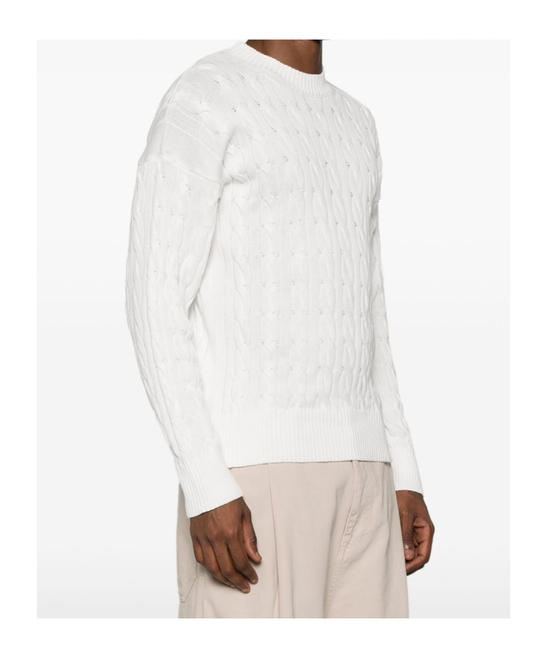 Shop Aspesi Cable-knit Cotton Jumper