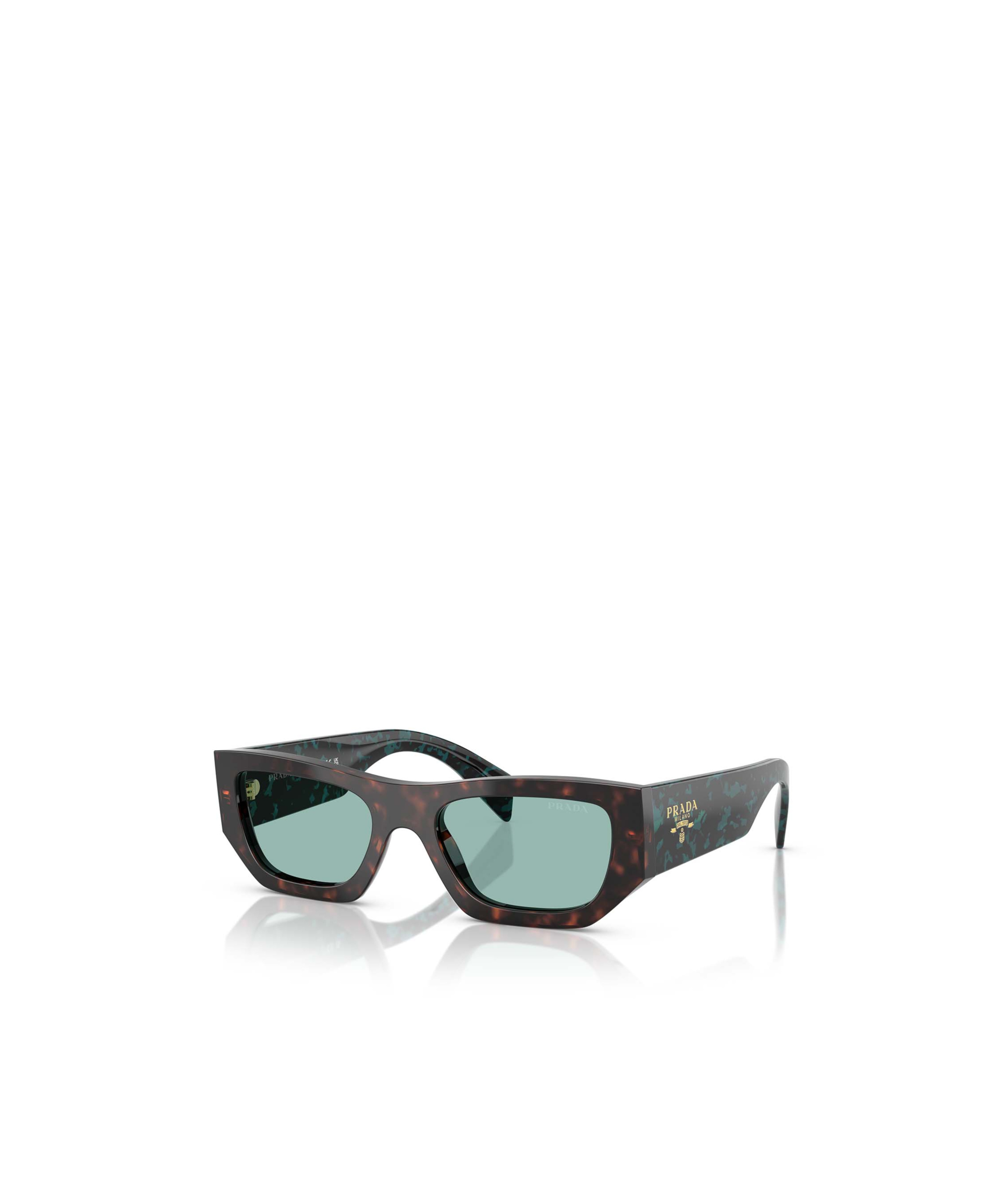 Prada Tortoiseshell-effect Rectangle Sunglasses In Black