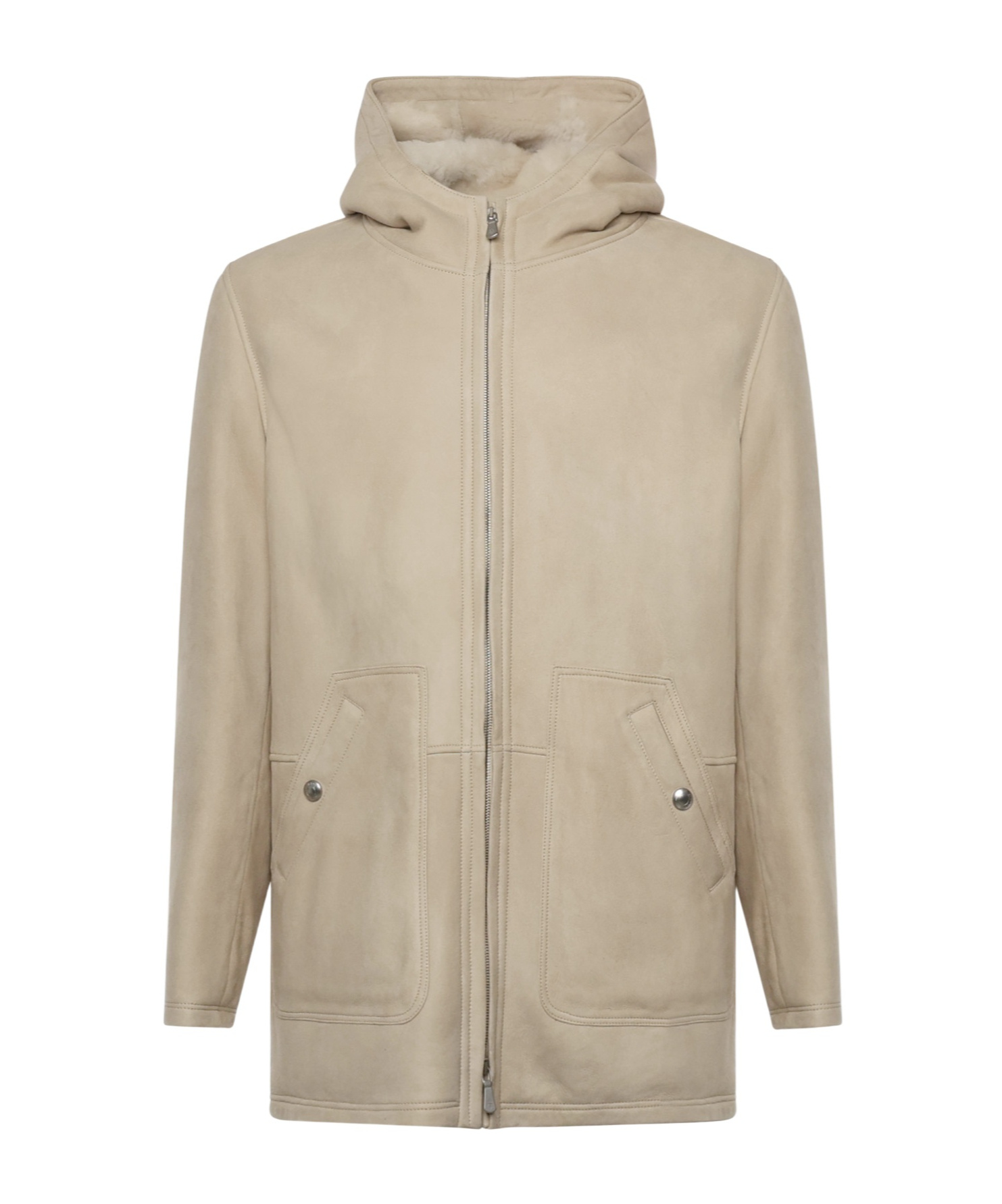 Eleventy Zip-up Hooded Jacket In Neutral
