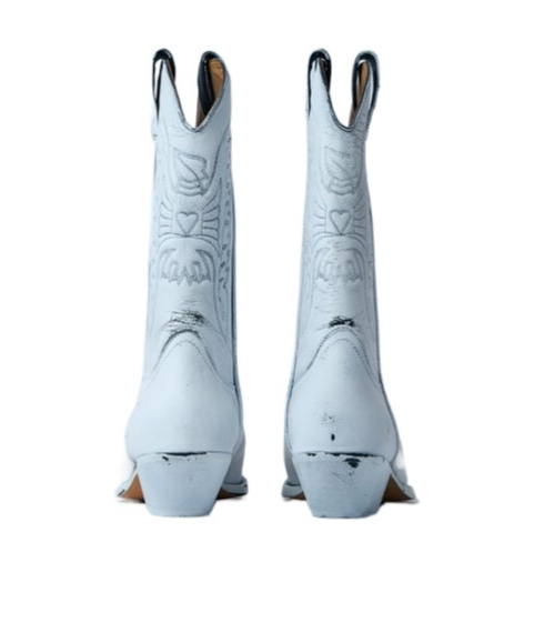 Mm6 Maison Margiela 40mm Leather Boots In Blue