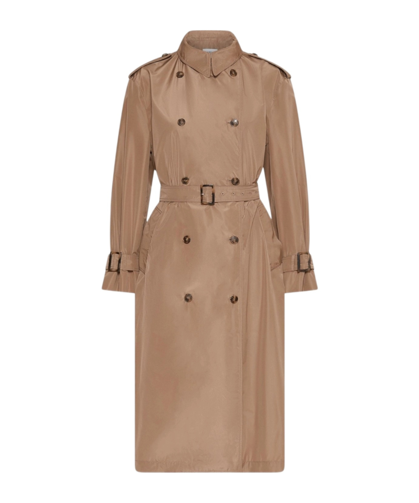 Marella Double-breasted Coat In Brown