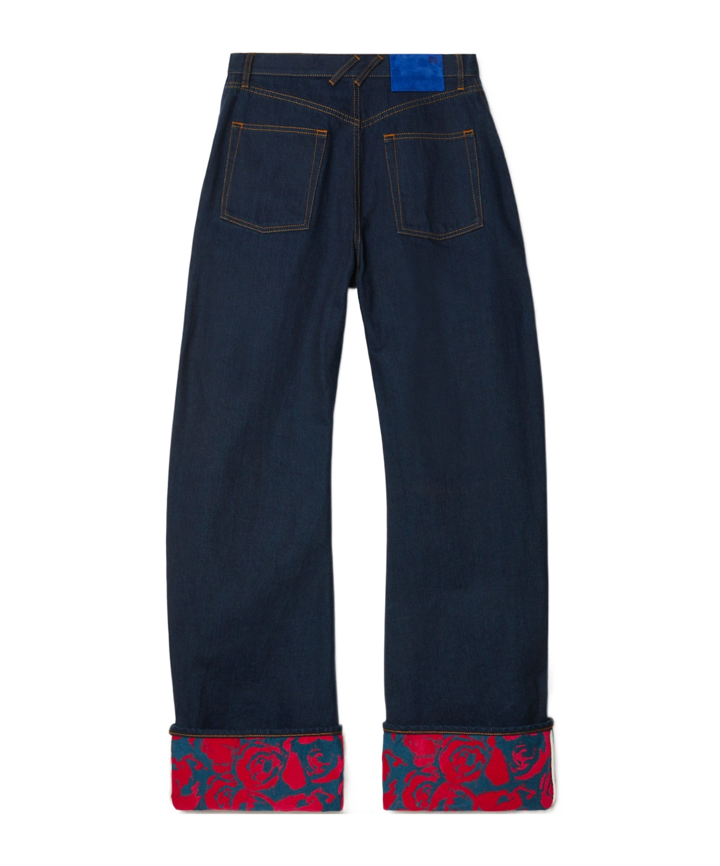 Shop Burberry Japanese Wide-leg Jeans In Blue
