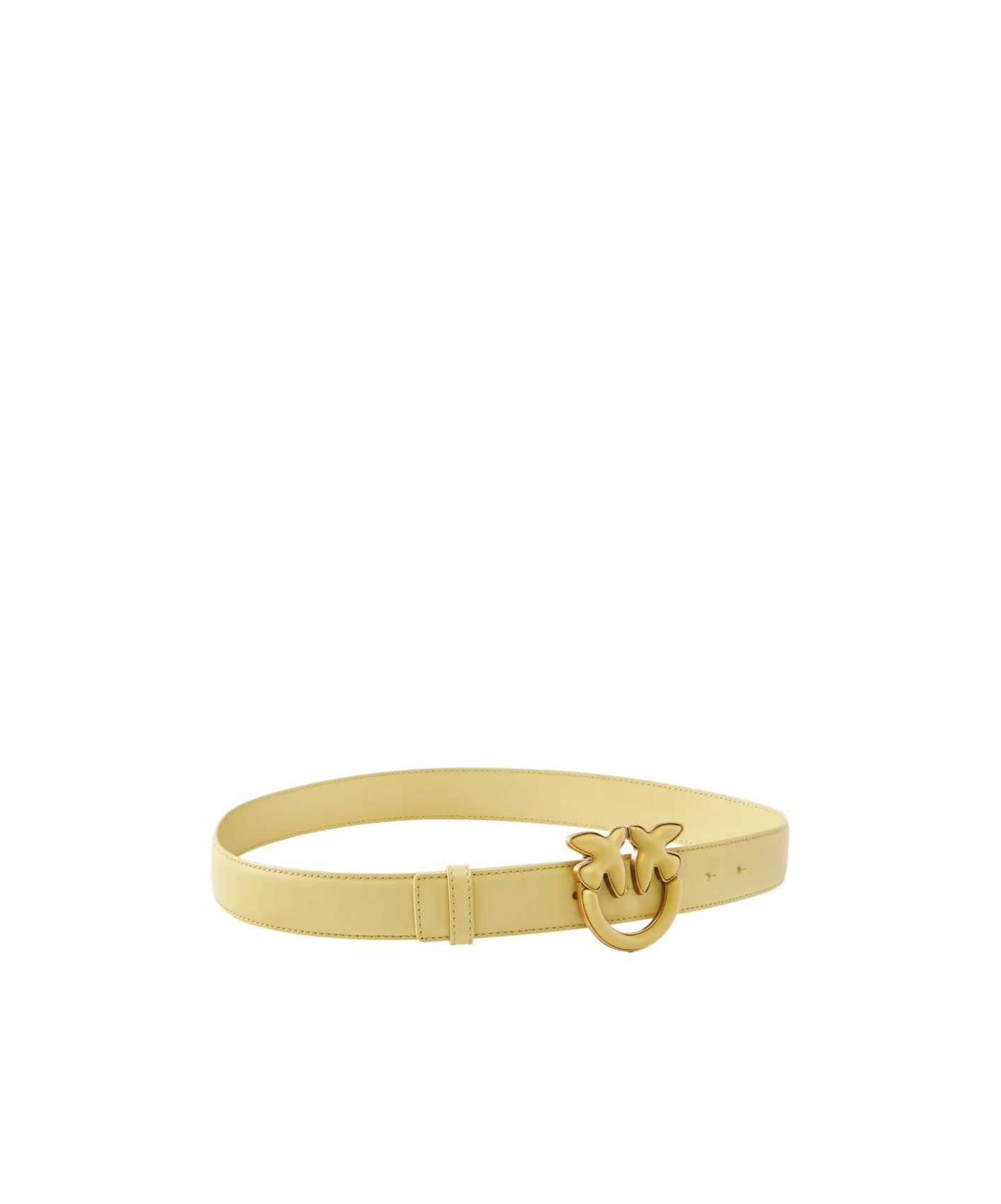 Pinko Belt With Leather-covered Buckle, 3 Cm In Yellow