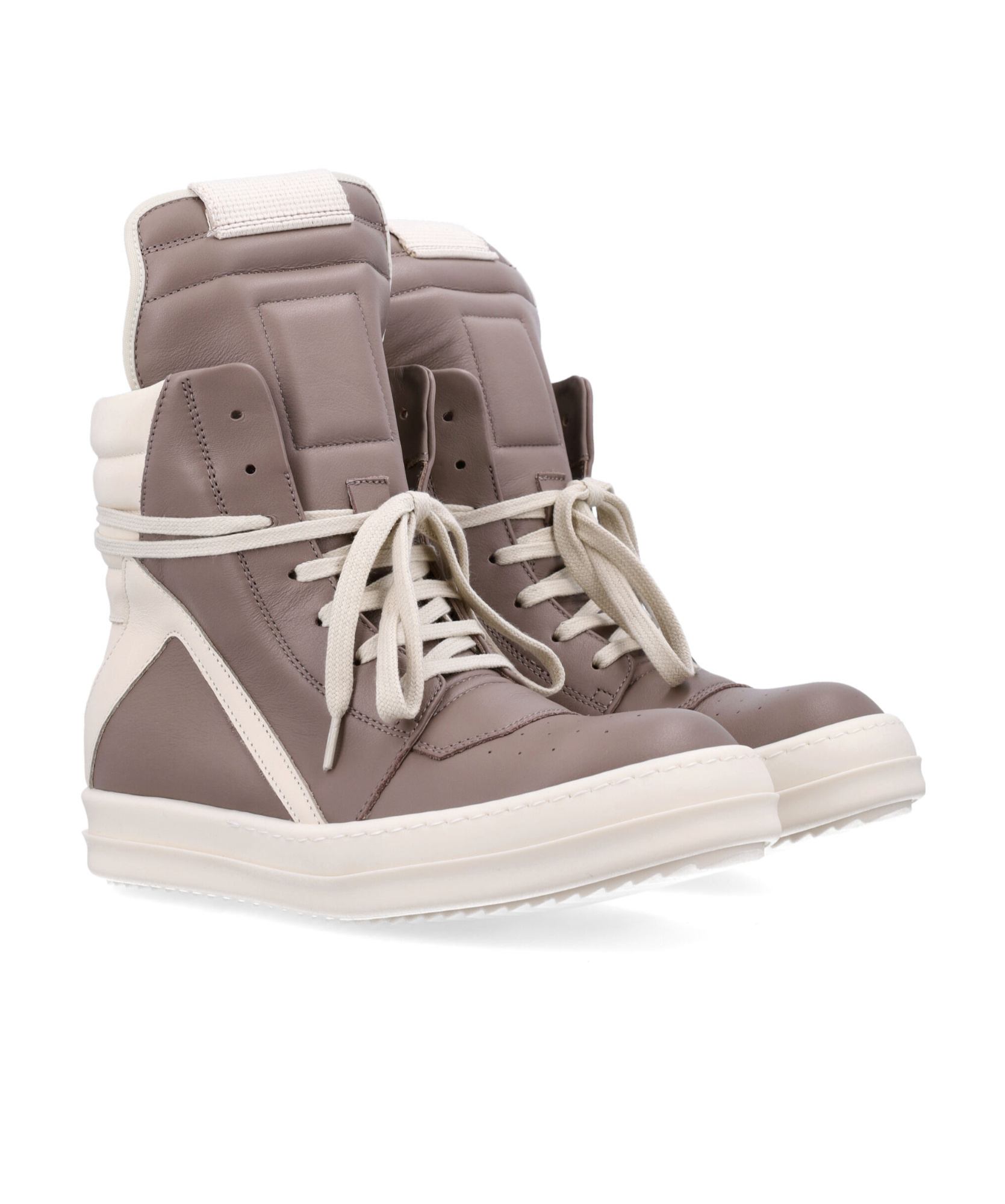 Rick Owens Sneakers High-top Contrast Panels In White